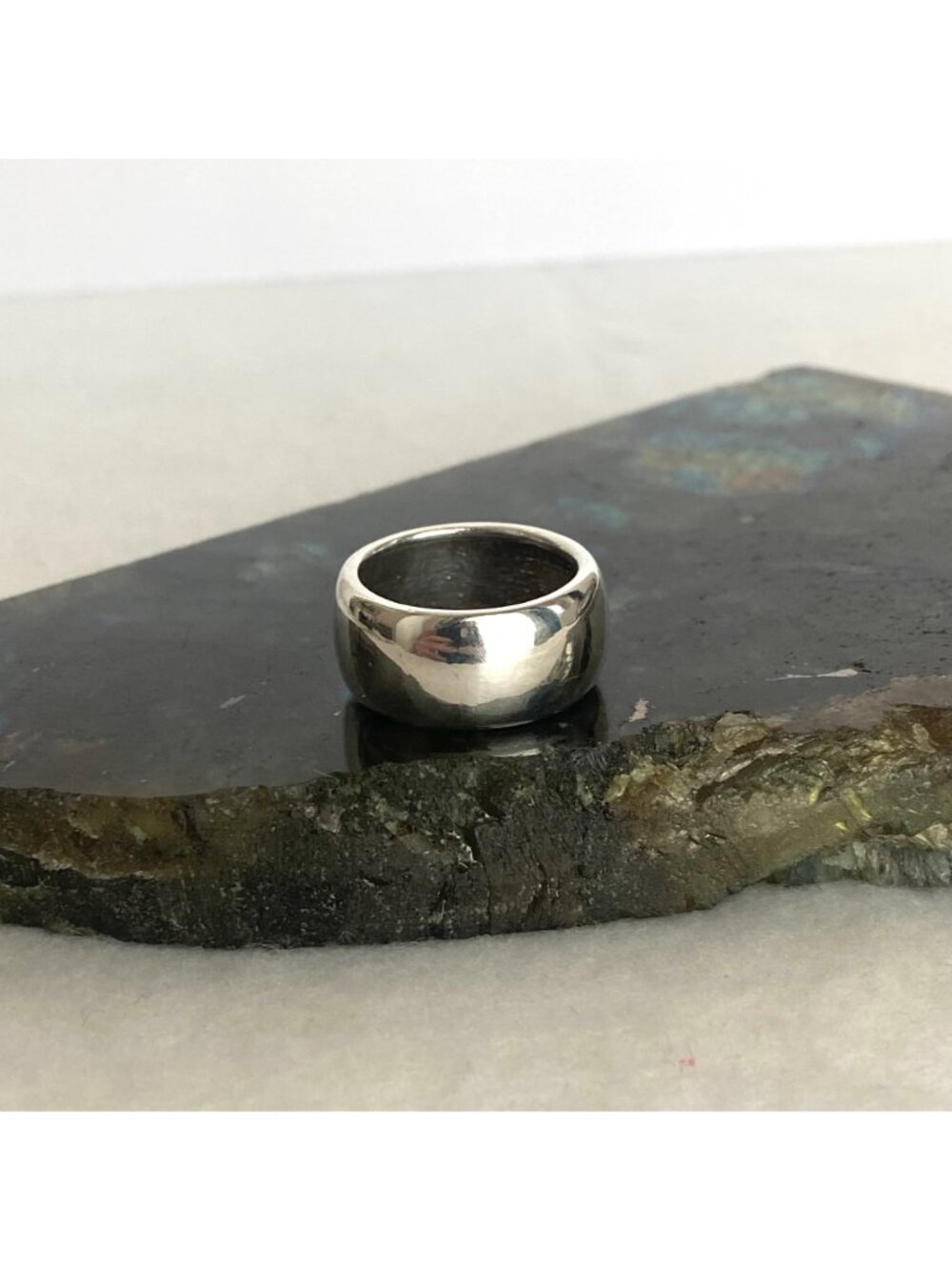 Sterling Silver 925 MWS Thailand Mark Wasserman Curved Wide Band Ring Sz 6.75 - Picture 2 of 15